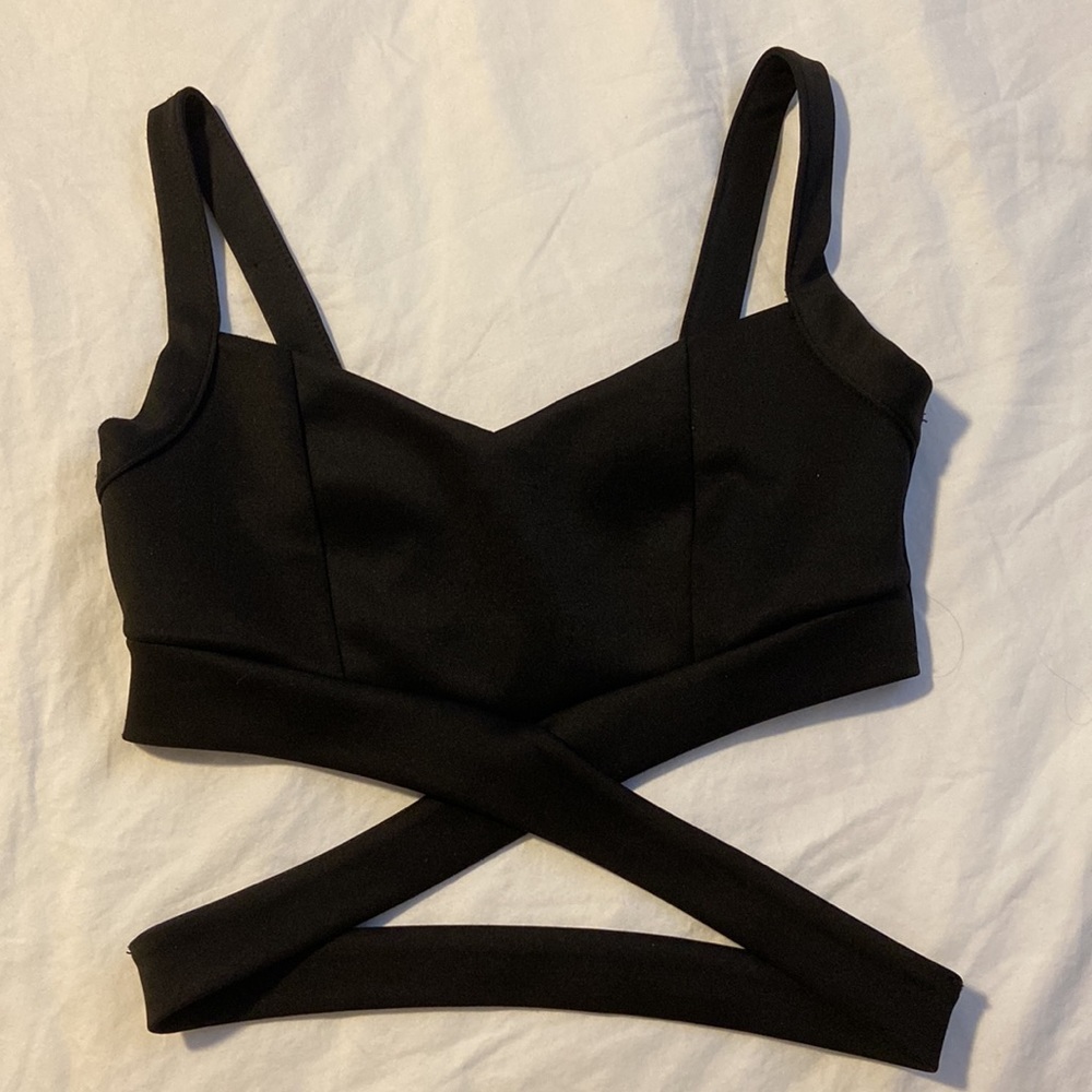 Black Wrap Crop Top